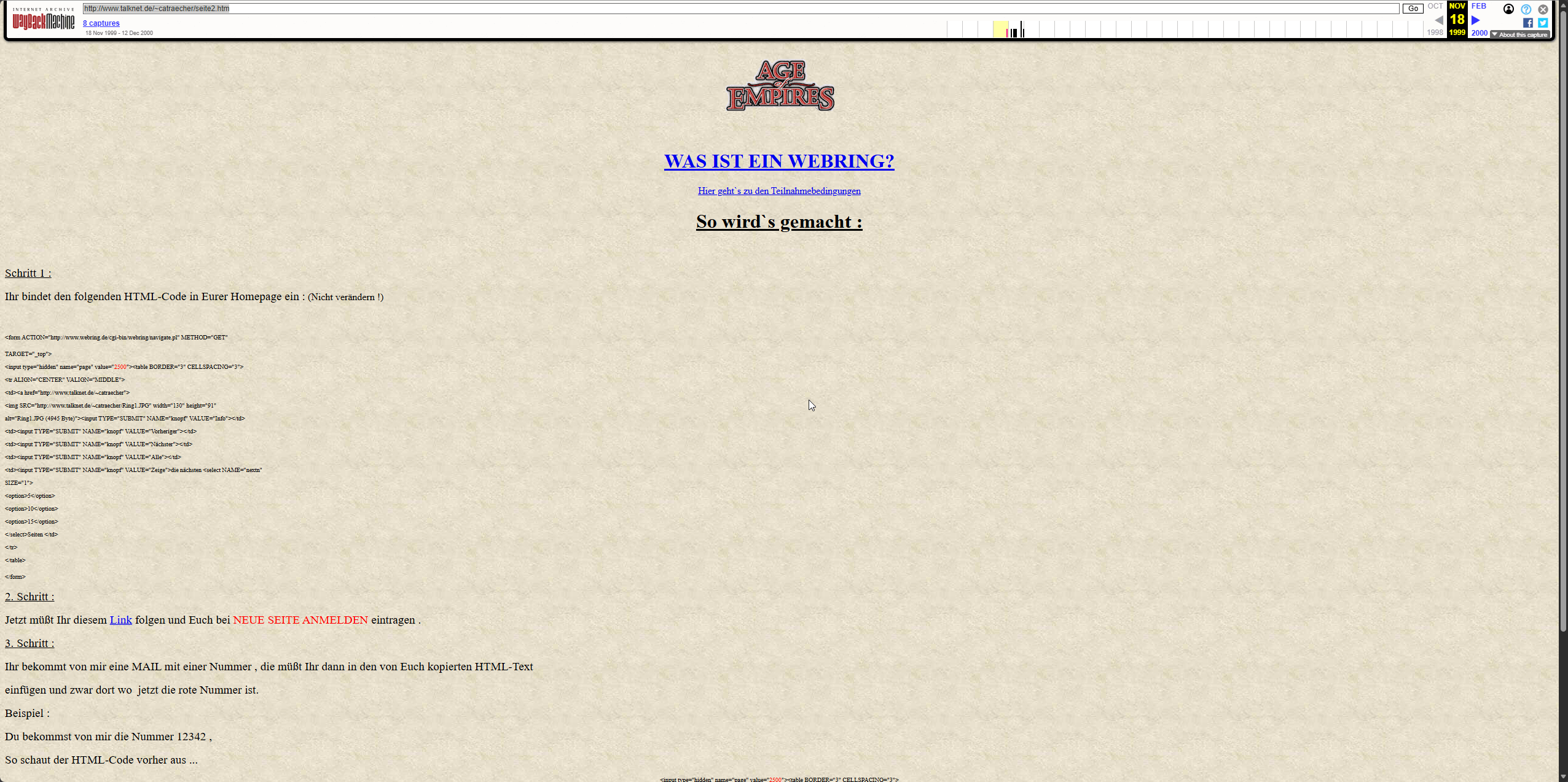 Age of Empires Webring (1999)